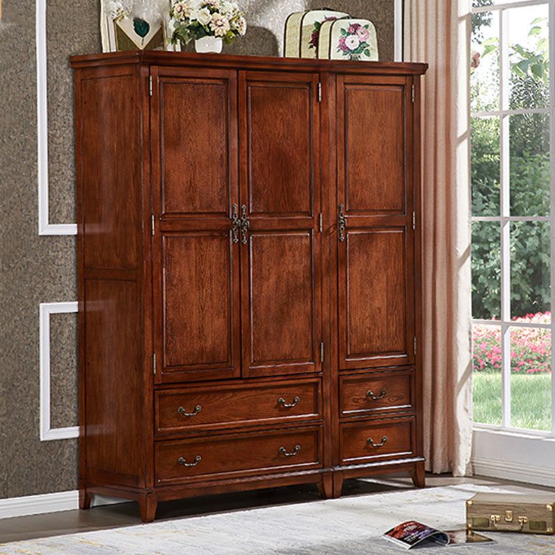 French Country Style Wardrobe Armoire Wooden Wardrobe for Bedroom