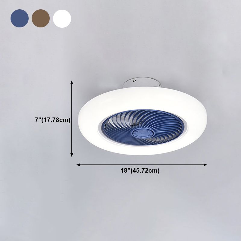Modern Round Fan Light Metal Colorful Flush Mount Light for Living Room