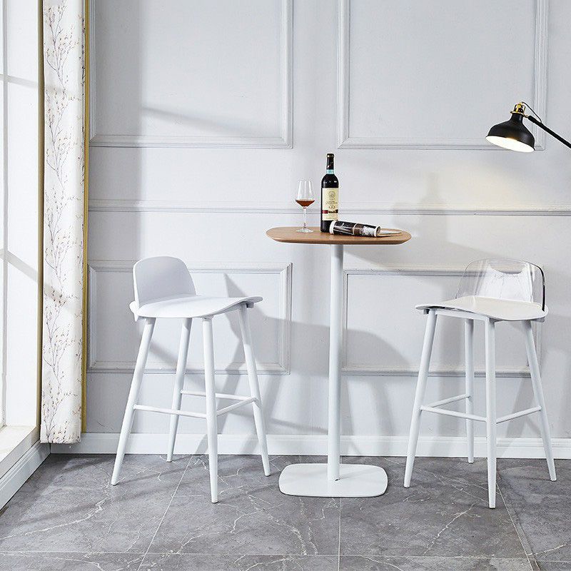 Scandinavian Footrest Home Stool Matte Finish Plastic Bar Stool