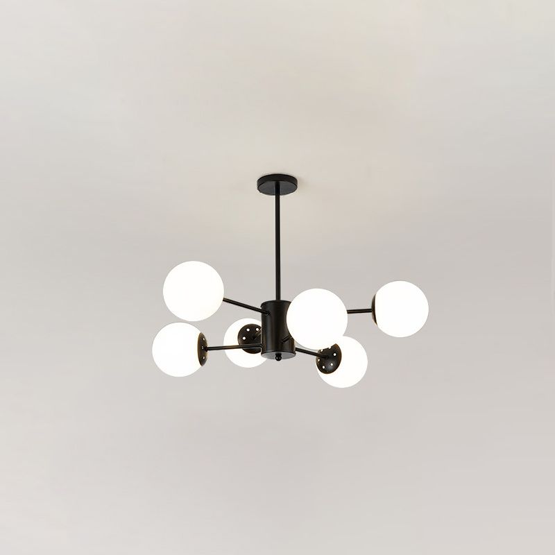 Multi-Lights Single-Tier Nordic Simple Style Metal LED Pendant Chandelier Light