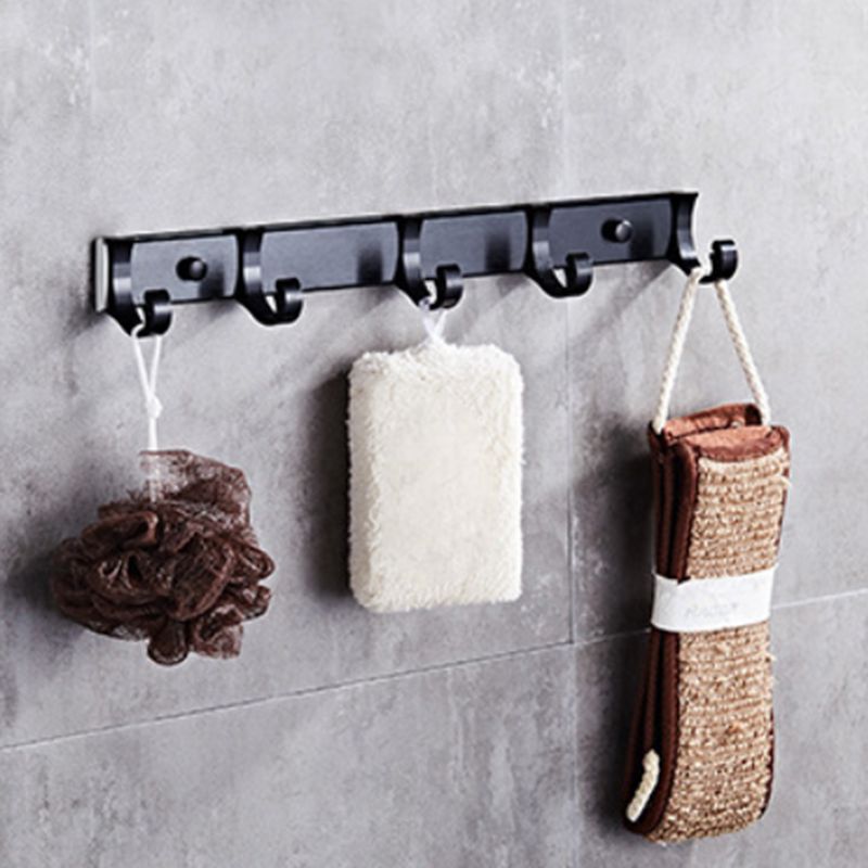 Modern 5/6-Piece Bathroom Accessory Set with Bath Shelf/Robe Hooks/Towel Bar