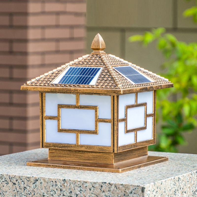 Contemporary LED Pillar Light Simple Solar Lighting Fixture for Garden