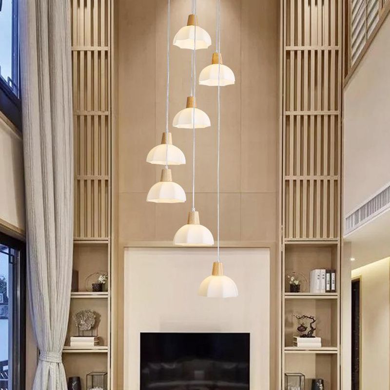 Moderner Stil hängend hängendes helles Holz und Glasanhänger Licht für Schlafzimmer Küche