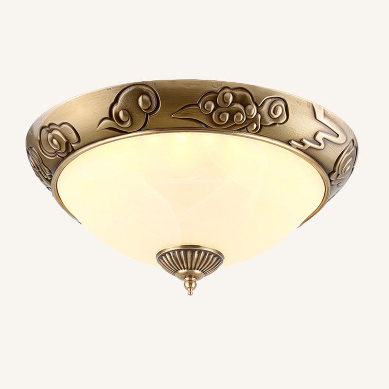 Plafonnier géométrique en verre blanc, Style traditionnel, plafonnier pour chambre à coucher