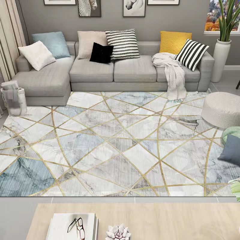 Modern Abstract Marble Pattern Area Rug Indoor Carpet Friendly Washable Rug for Bedroom