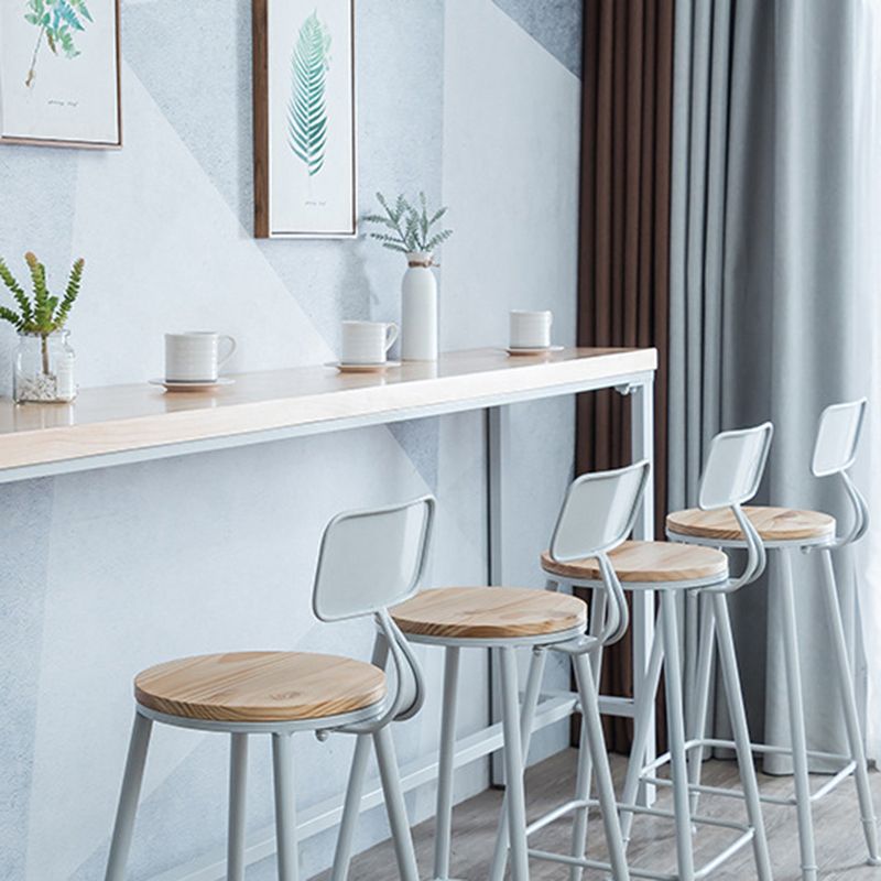 Contemporary Armless Bar Stools Wood Barstools with Footrest