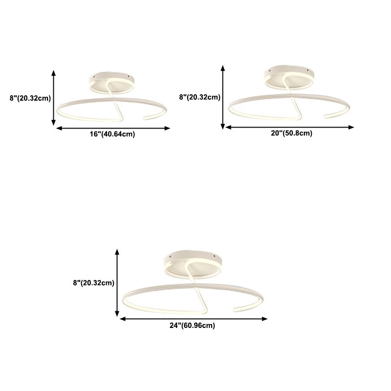 Nordic Metal Ceiling Light Linear 1 Light Flush Mount Ceiling Light for Bedroom