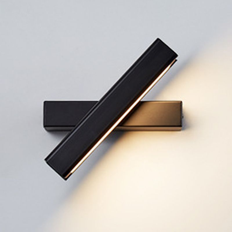 1 Light Rectangular Wall Mounted Lamps Modern Style Wood Wall Lamps