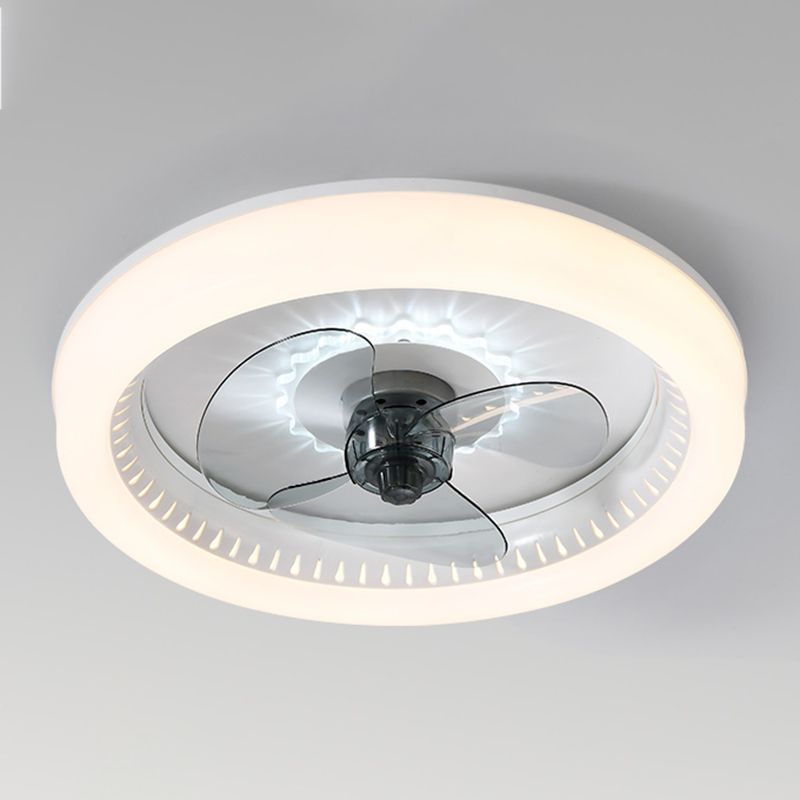 Metal Round Ceiling Fan Light Modern Style 1 Light LED Flush Light