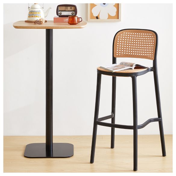 Contemporary Bar-stool Plastic Counter Bar Stool with Plastic Legs for Kitchen