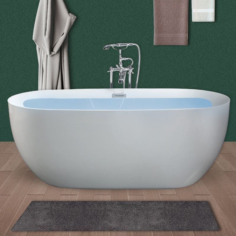 Bathroom Acrylic Oval Bathtub Soaking Tubs without Base in White