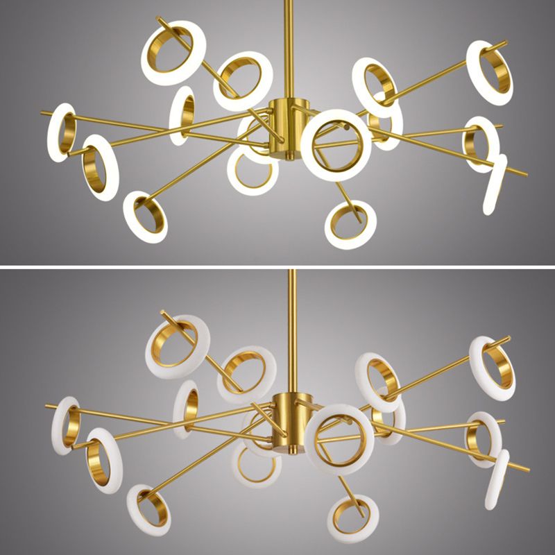 Ultra-modern Multiple Rings Chandelier Lamp Acrylic Suspension Pendant Light for Restaurant