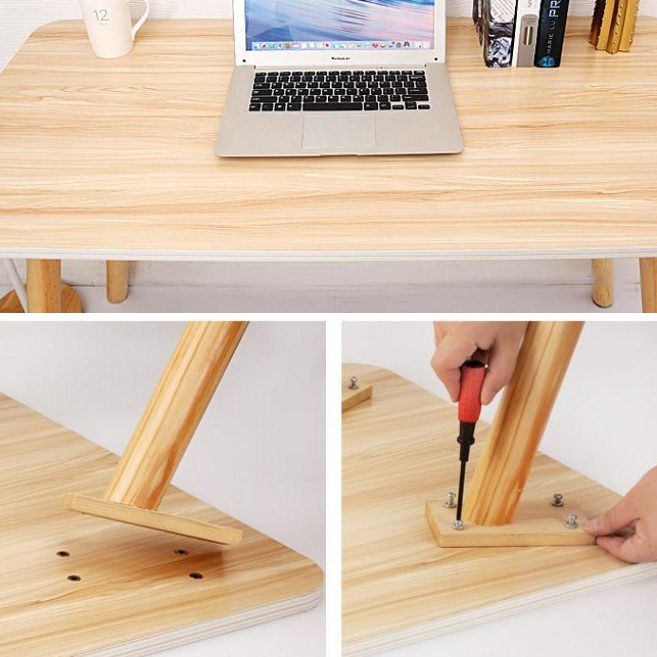 Wooden Home Writing Desk Modern Style Parsons Base Office Desk