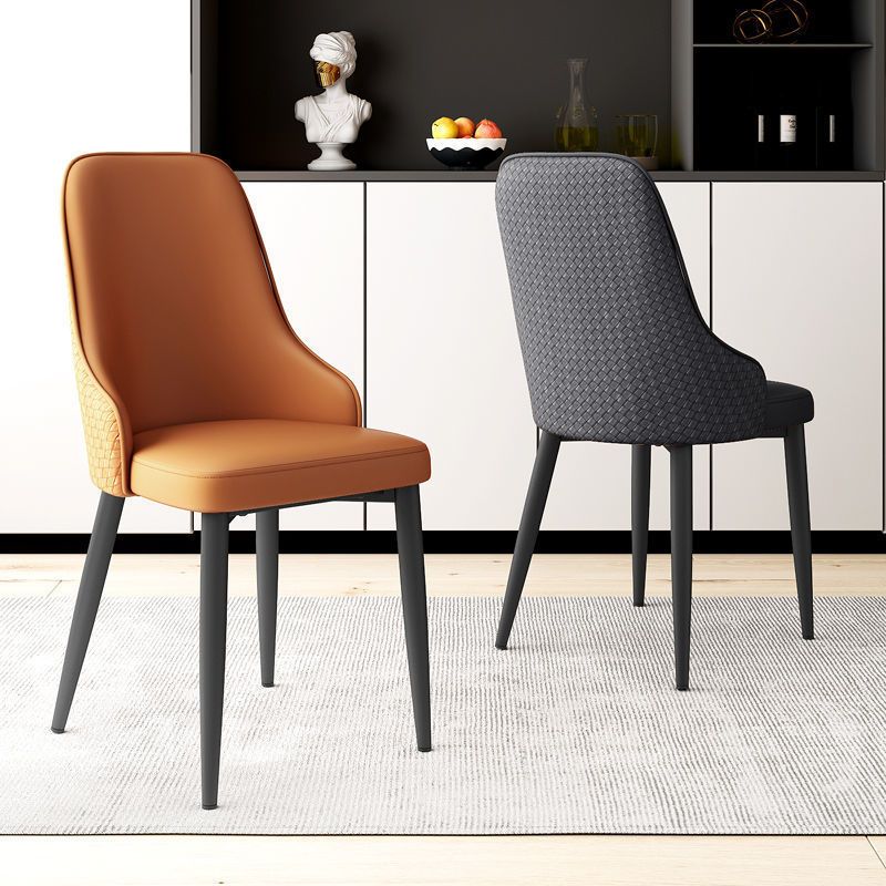 Leather Dining Chair Parsons Armless Side Chair for Restaurant