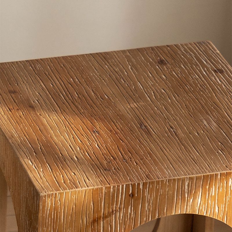 Country Square / Hexagon Side Table Natural Solid Wood End Table