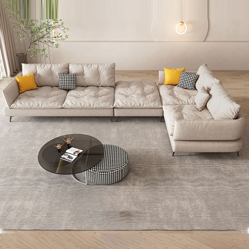 Scandinavian Living Room sofa Flared Arm Cushions Fabric Seating