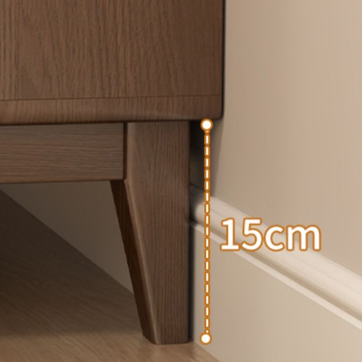 Wood Accent Cabinet, Glass Doors Storage Cabinet - Solid Wood
