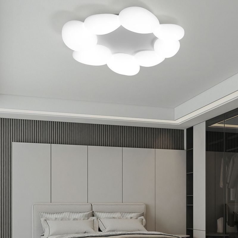 Nordic Flush Mount Plastic LED Ceiling Light Fixture for Bedroom