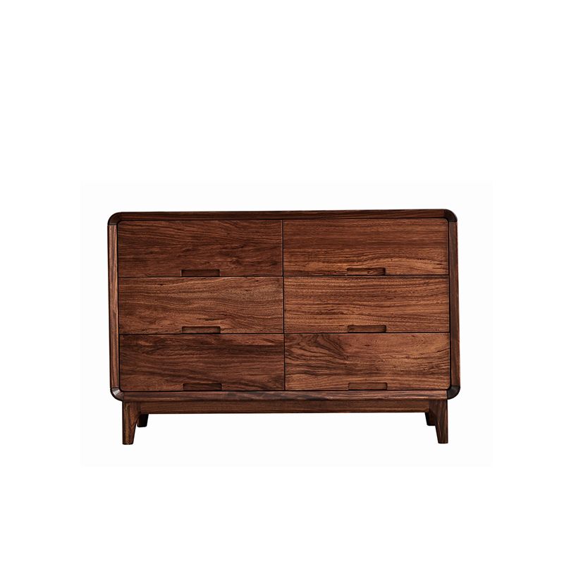 Mid-Century Modern Chest with Drawers and Straight Legs in Solid Wood