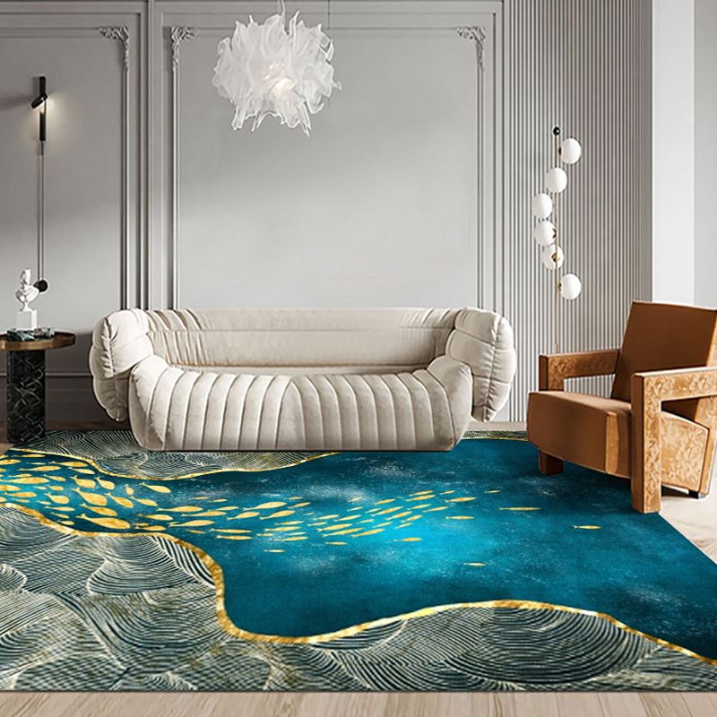 Zwart gestreepte tapijten Polyester Modern Rug Stain Resistant Rug voor woonkamer