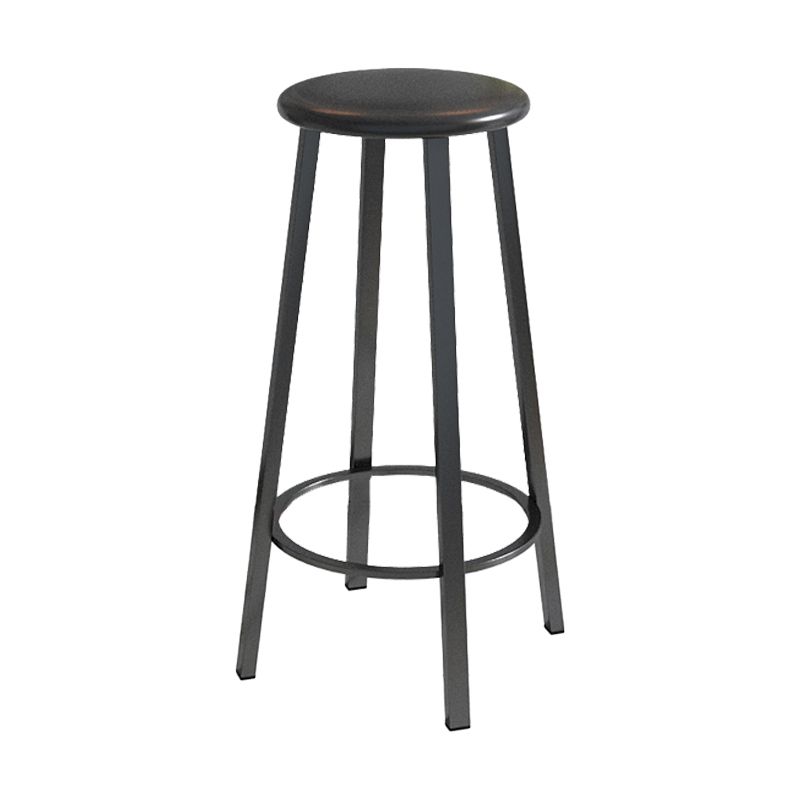 Contemporary Footrest Backless Barstool Matte Finish Iron Stool