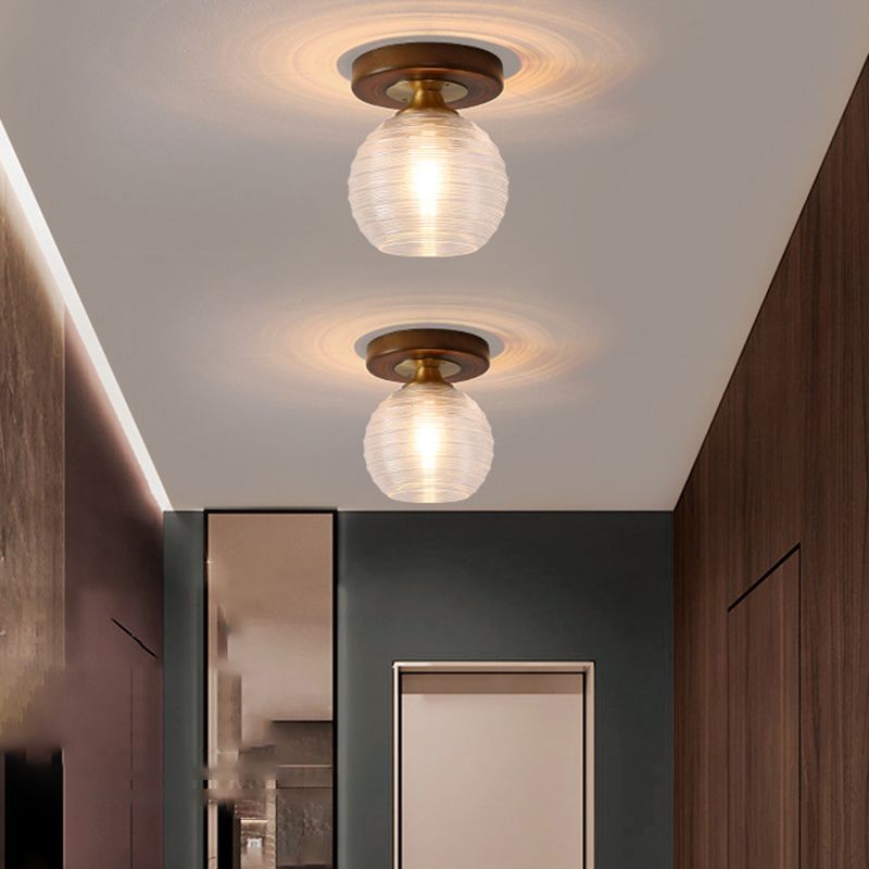 Single Brown Flush Mount Lighting Modernism Down Shaded Ceiling Light