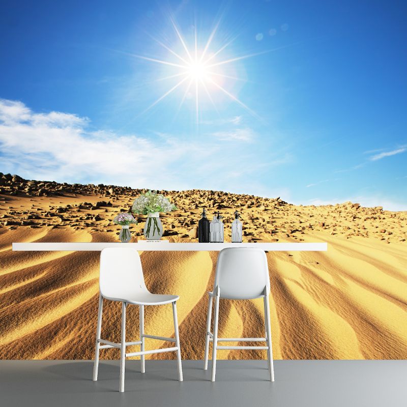Non-Woven Waterproof Mural Modern Desert with Noon Sunlight View Wall Decor for Dining Room