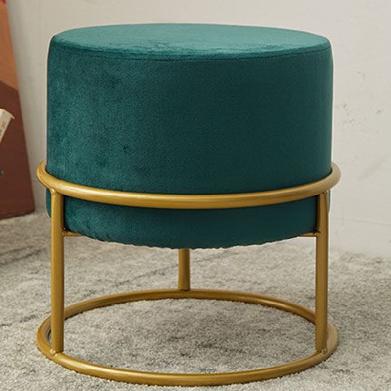 Mildew Resistant Ottoman Pure Color Modern Upholstered Velvet Round Ottoman