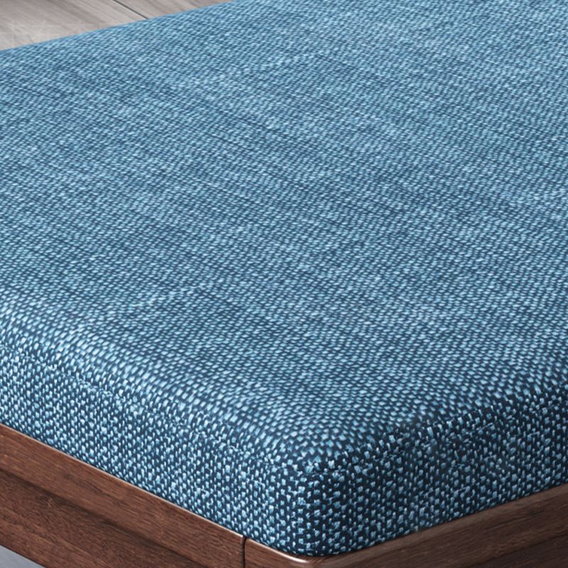 Traditional Living Room Linen Chaise Upholstered Chaise Lounge with Wooden Base