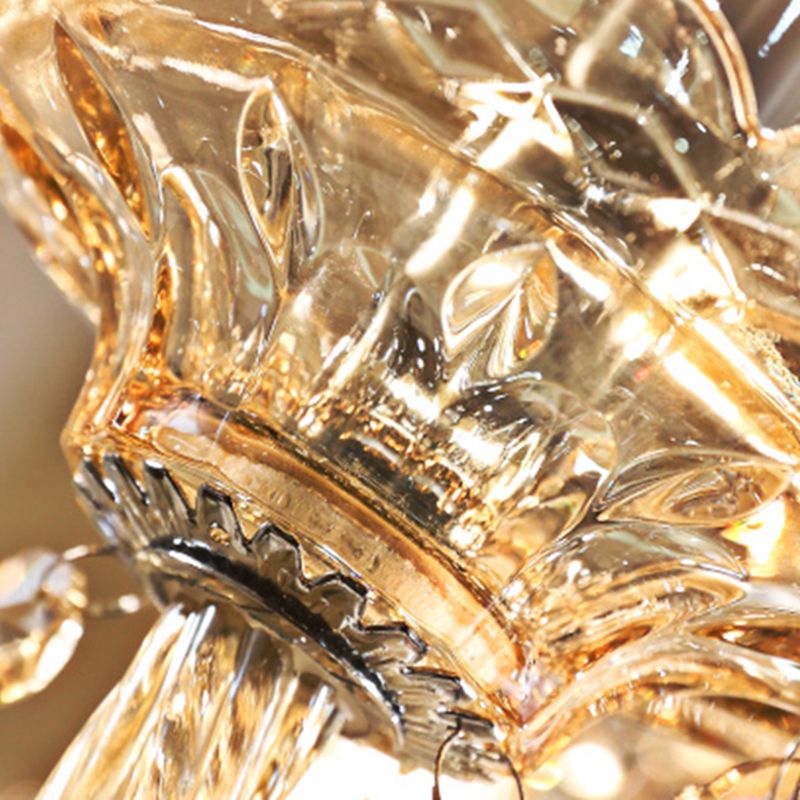 Traditional Luxury Candle Pendant Light Glass Chandelier with Crystal Decoration