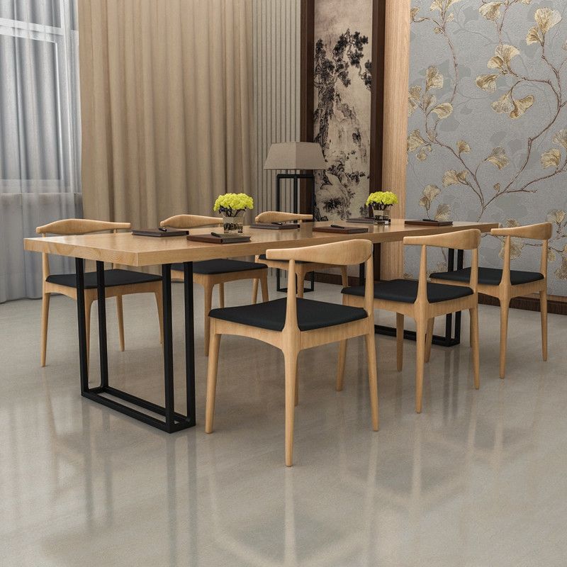 Colección de comedor de madera sólida de pino mesa de rectángulo de lujo tradicional