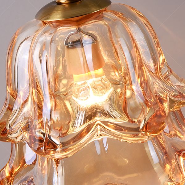 Moderner Stil Blumenform Tisch Beleuchtung Glas 1 Lichttischlampe ohne Dekorationen