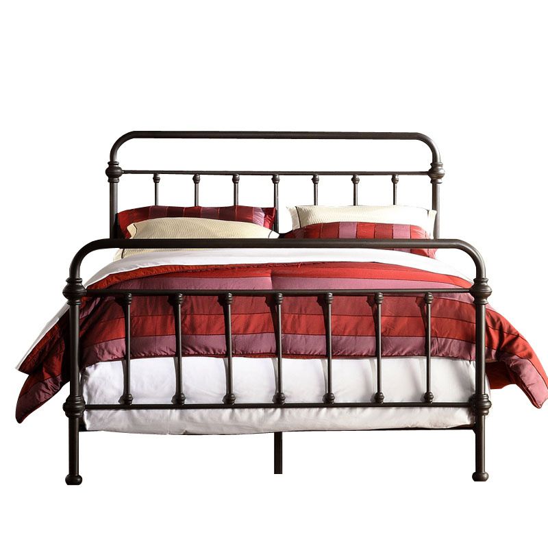 Industrial Open-Frame Bed Metal Slat Bed With Custom Gold Legs