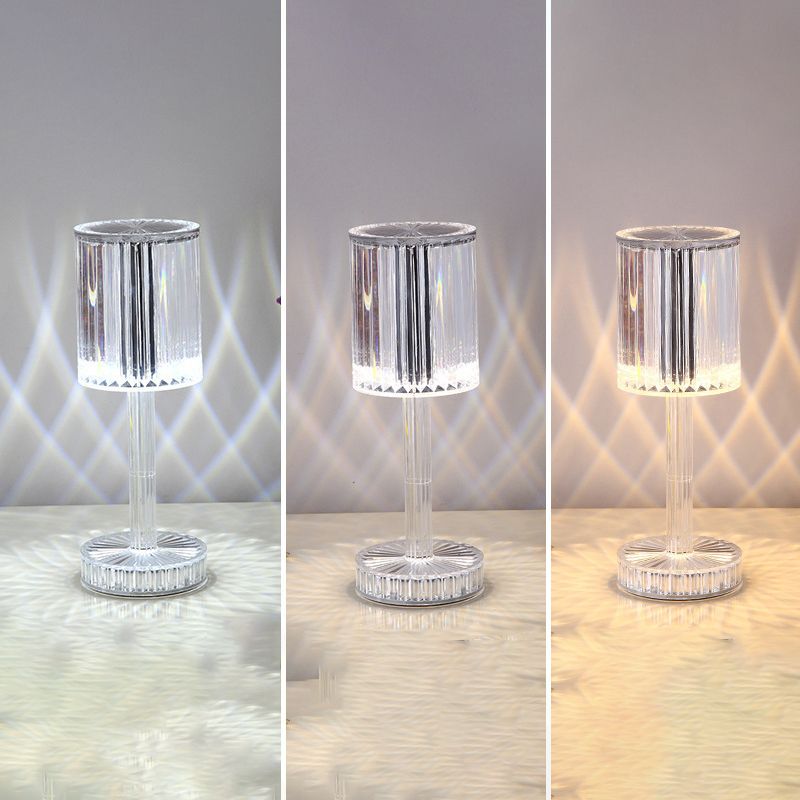 Lampes de table de nuit géométrique en verre de style moderne.