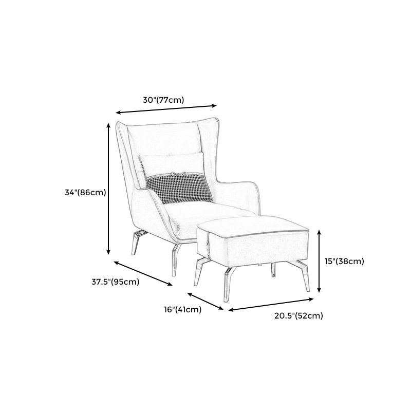 30.31"Wide Wingback Chair with Pillow Back and Basic Four Legs