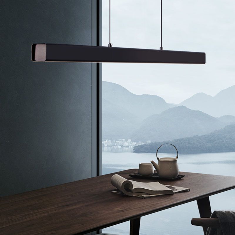 Modern Linear Island Chandelier Lights Metal 1 Light Flush Mount Chandelier