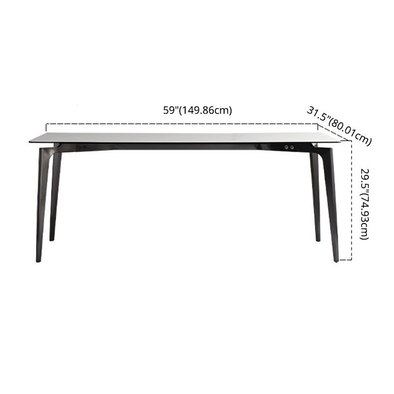 Tavolo da pranzo minimalista set metallo telaio grigio tavolo da pranzo rettangolare set con 4 gambe