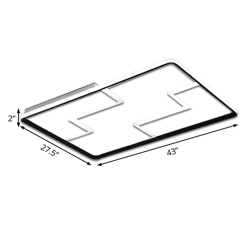 Acrylic Block Flush Ceiling Light Fixture Simplicity 19"/23"/27.5" Wide LED White/Black Flush Mount Lamp in Warm/White Light