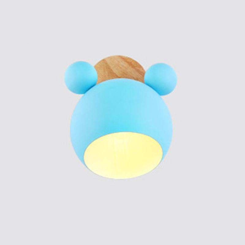 Bedroom Wall Sconce Lighting Minimalist Sconce Light Fixture with Cartoon Metal Shade