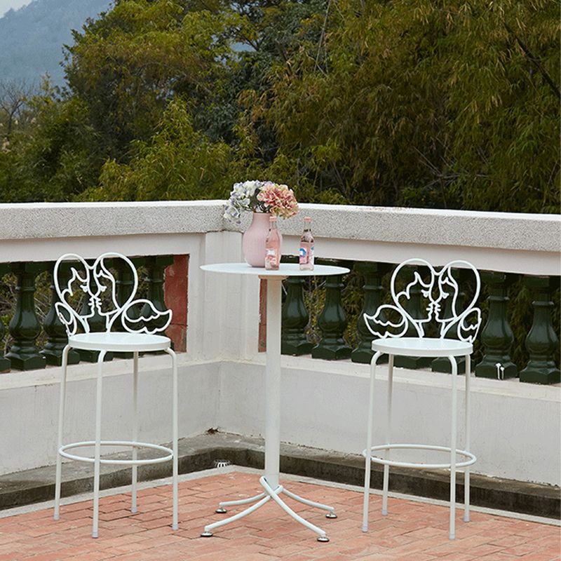 Industrial Outdoor Bar Height Table Metal Bar Table with Pedestal