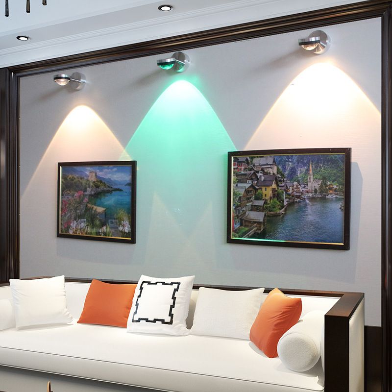 Modern Style Ball Wall Mounted Lamp Metal 1 Light Wall Lighting Ideas in Silver