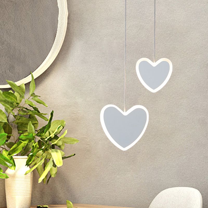 LED LED ALLUMAGE HAPPORTAIRE BLANC / Fleur rose / coeur aimant / Mini suspension Mini suspension avec ombre acrylique