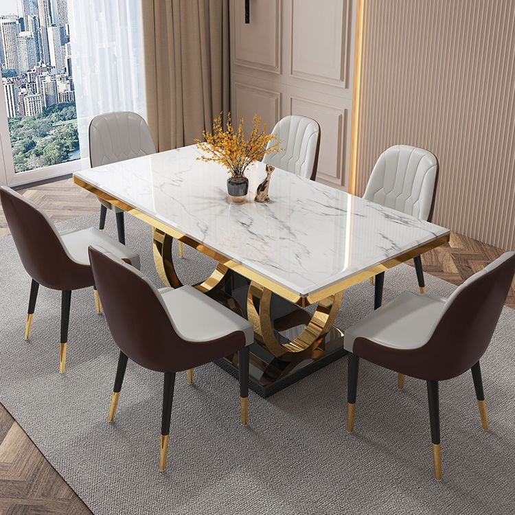 Rechthoekige schrompeuken Luxuretafel vaste tafel met marmeren bovenkant