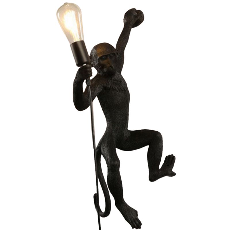 Art Deco Monkey Lámpara montada en la pared Resina 1 Cabez