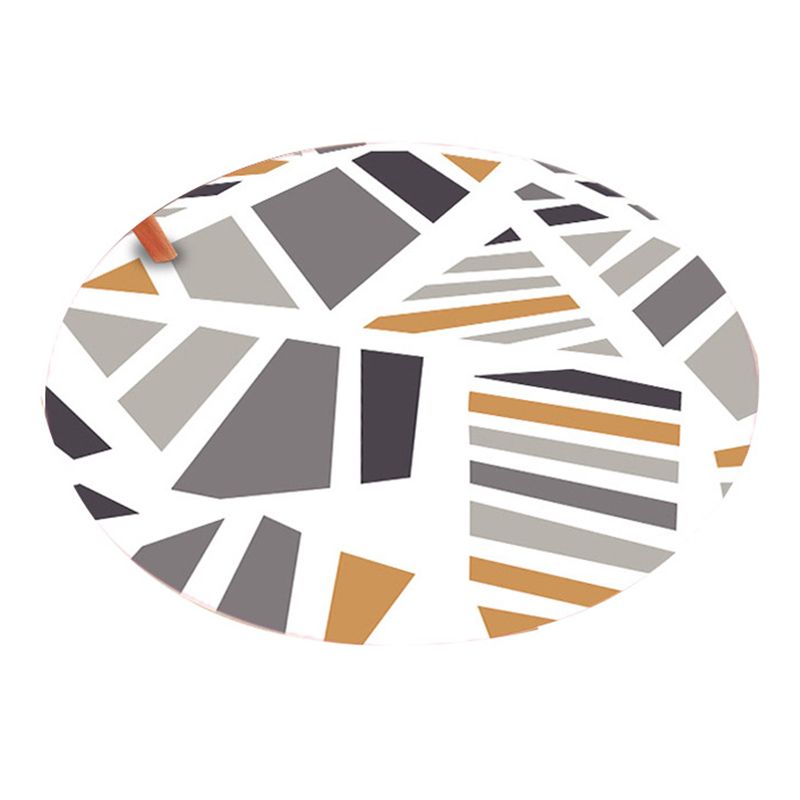 White Irregular Geometry Rug Polyester Simple Rug Washable Rug for Home Decor