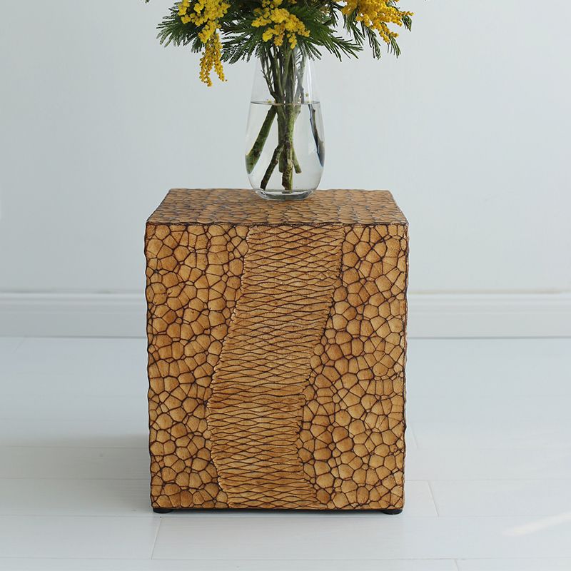 14" Wide Contemporary Corner Table Square Wood Accent Side Table