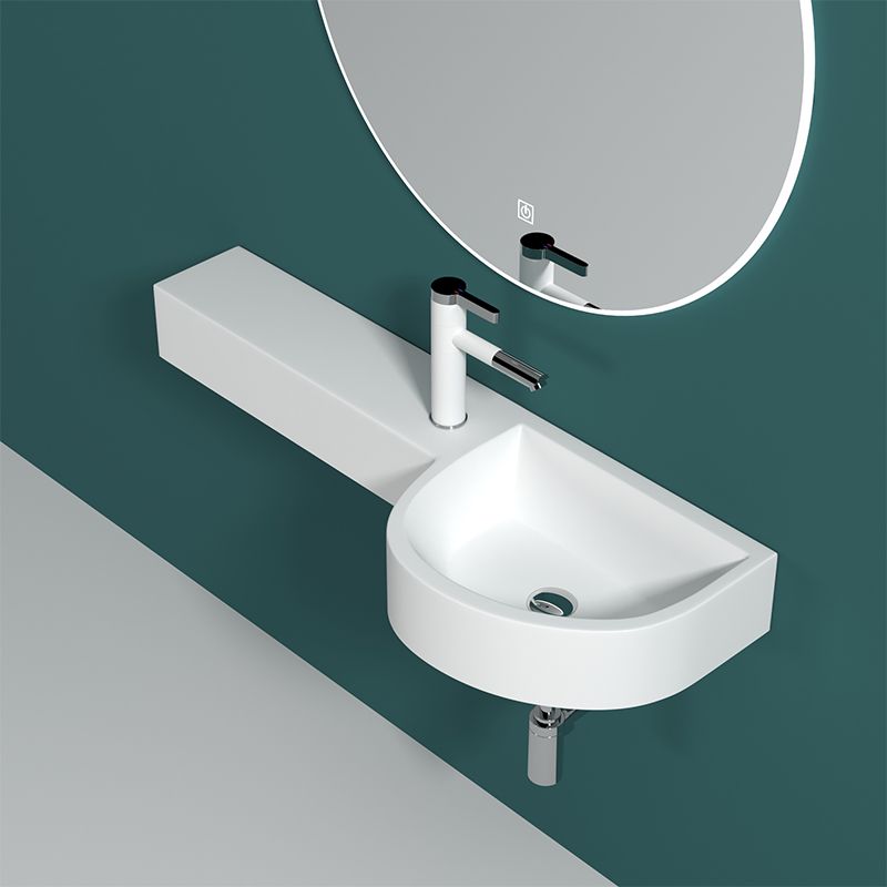 Modern Bathroom Sink Man Made Rock Specialty Wall Mount Bathroom Sink without Faucet