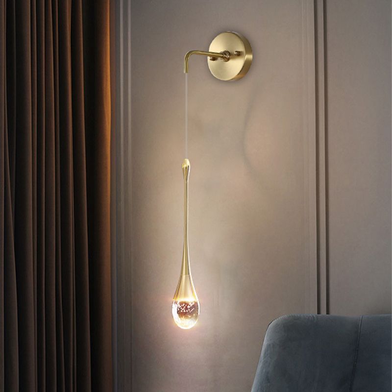 Unique Shape Crystal Wall Light Modern Style 1 Light Wall Mount Light for Bedroom