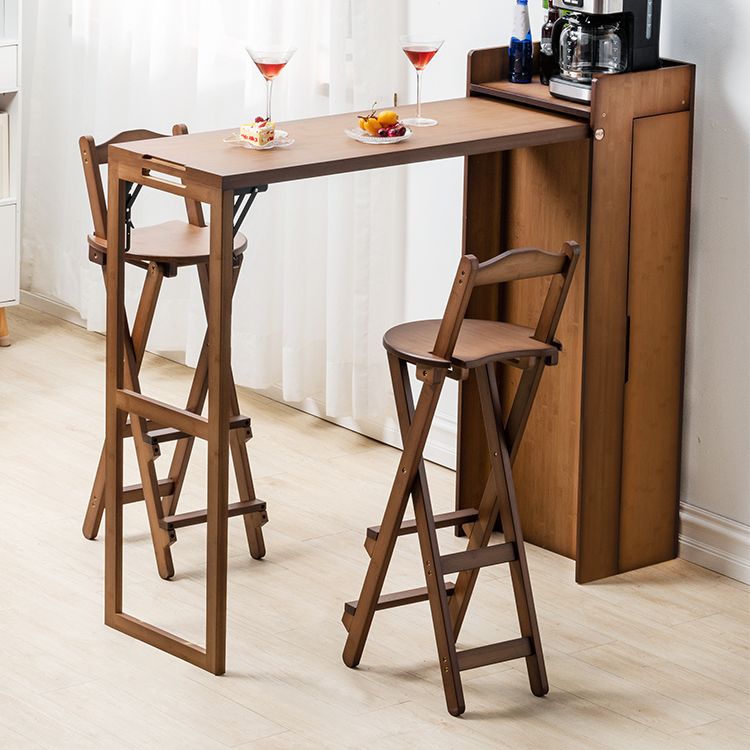 Bamboo Bar Table Folding Dining Table for Kitchen Living Room