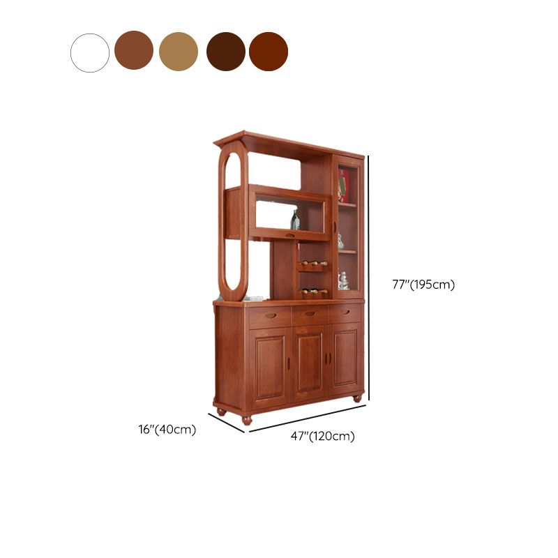 Rectangle Solid Wood 76.77" Tall Accent Cabinet with Drawers and Doors